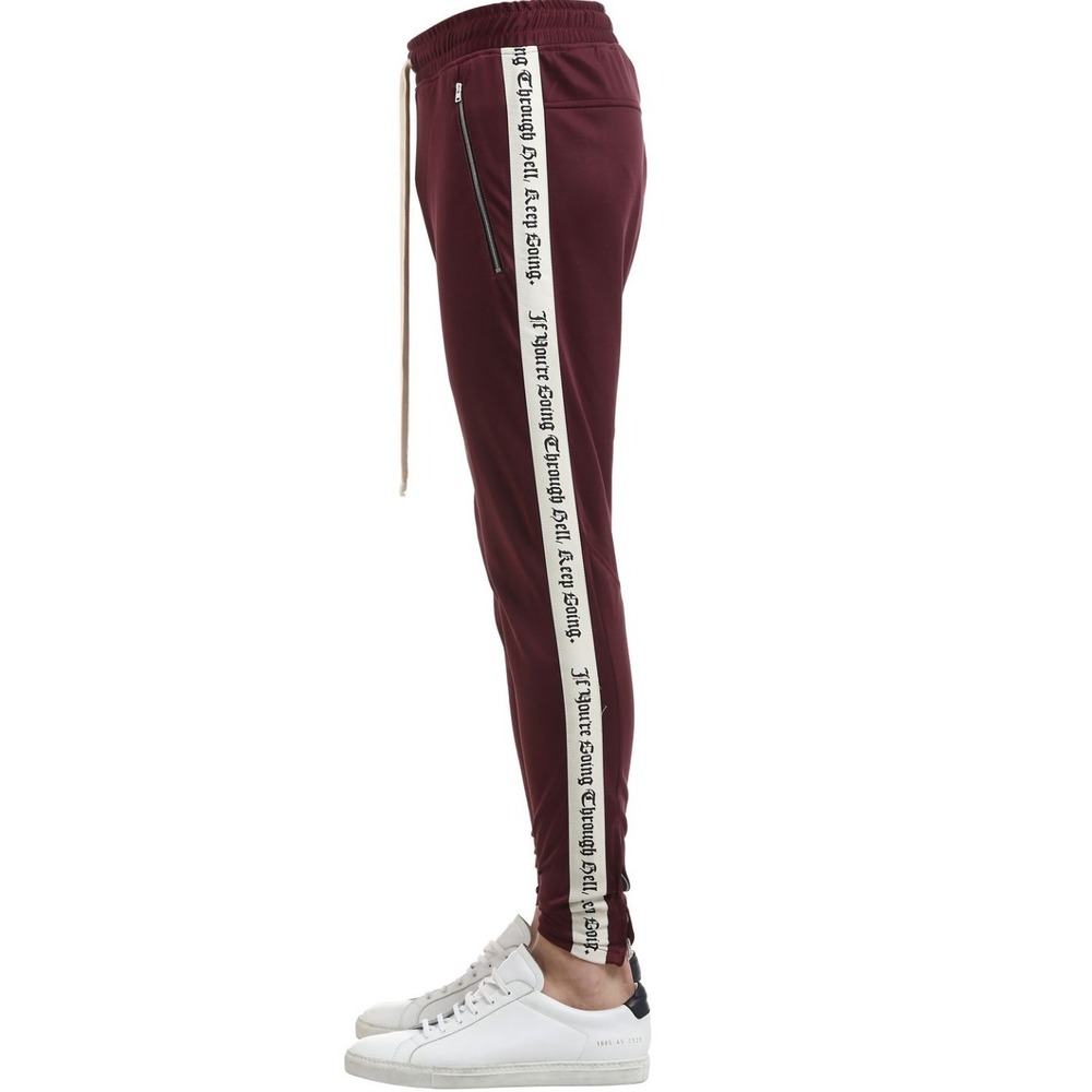 New $300 Represent Logo Side Track Pants Bordeaux Men's L Wide Awake Maroon Pant